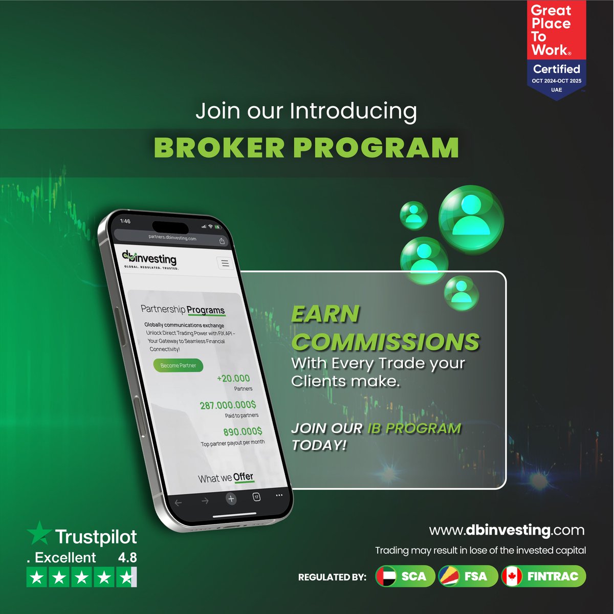 db_investing's tweet image. Build more than connections, build opportunities. 💼

Refer traders and watch your network grow bigger. 
 🔗 partners.dbinvesting.com

#IBProgram #Forex #DBInvesting #Trading #Markets #Investing