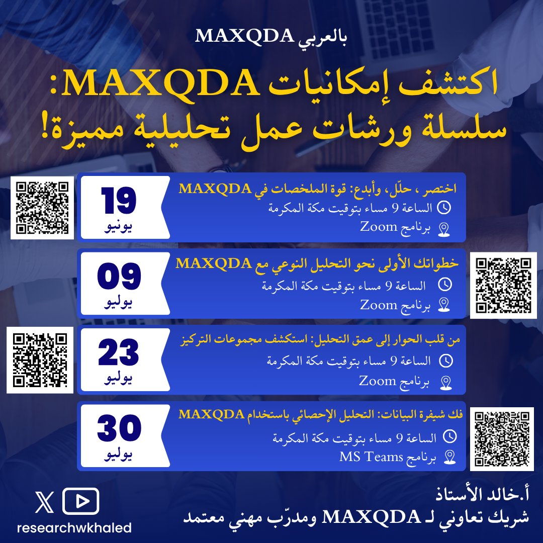 Research with Khaled (@researchwkhaled) on Twitter photo ุฌูุณุงุช <a href="/VerbiSoftware/">MAXQDA</a> ุงูุนุฑุจูุฉ ู
ุณุชู
ุฑุฉ!
ู
ูุถูุนุงุช ุฃุนู
ูุ ุชุทุจููุงุช ุฃูููุ ูุดูุงุฏุงุช ุญุถูุฑ ู
ู
ูุฒุฉ.
ุณุฌูู ูุงุฏุนู ุฒู
ูุงุกู ๐
shorturl.at/llCjx
ุฑุชููุช ูุชุตู ุงูุฌูุณุงุช ูุฃูุจุฑ ุนุฏุฏ ู
ู ุงูุจุงุญุซูู ๐
#MAXQDA #ุงูุจุญุซ_ุงูููุนู #ุงูู
ููุฌ_ุงูู
ุฎุชูุท #ุงูุจุญุซ_ุงูุนูู
ู #ุชุนููู
#ุชุญููู_ุจูุงูุงุช ุฌูุณุงุช <a href="/VerbiSoftware/">MAXQDA</a> ุงูุนุฑุจูุฉ ู
ุณุชู
ุฑุฉ!
ู
ูุถูุนุงุช ุฃุนู
ูุ ุชุทุจููุงุช ุฃูููุ ูุดูุงุฏุงุช ุญุถูุฑ ู
ู
ูุฒุฉ.
ุณุฌูู ูุงุฏุนู ุฒู
ูุงุกู ๐
shorturl.at/llCjx
ุฑุชููุช ูุชุตู ุงูุฌูุณุงุช ูุฃูุจุฑ ุนุฏุฏ ู
ู ุงูุจุงุญุซูู ๐
#MAXQDA #ุงูุจุญุซ_ุงูููุนู #ุงูู
ููุฌ_ุงูู
ุฎุชูุท #ุงูุจุญุซ_ุงูุนูู
ู #ุชุนููู
#ุชุญููู_ุจูุงูุงุช