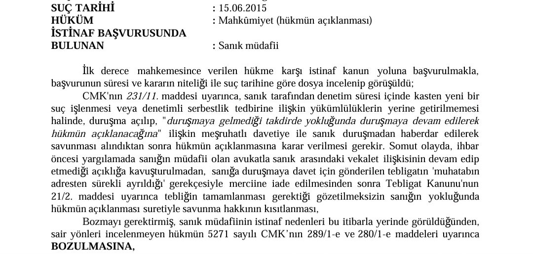 HAGB AÇIKLANMASI ve TEBLİGAT      ZORUNLULUĞU
Denetim süresinde suç işlenmesi halinde ihbar sonrası  yeniden açılan yargılamada sanık:  "duruşmaya gelmediği takdirde yokluğunda duruşmaya devam edilerek hükmün açıklanacağına" ilişkin meşruhatlı davetiye ile duruşmadan haberdar