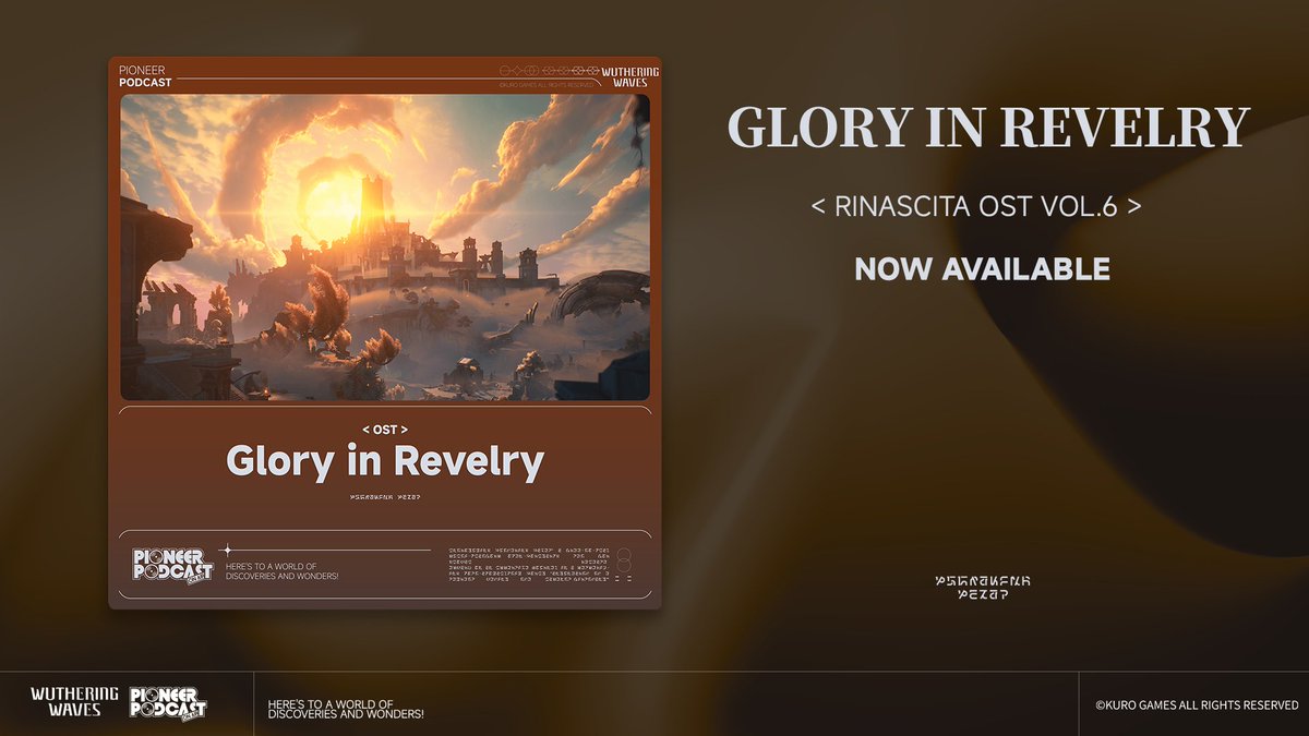 Wuthering Waves Capítulo Rinascita OST Vol.6 «Glory in Revelry (Gloria en el Jolgorio)» ya está disponible en Spotify, Apple Music y otras plataformas. ¡Disfruta de este cautivador viaje de sonidos resonantes!

►Spotify: open.spotify.com/album/3rafOuA4…
►Apple Music: