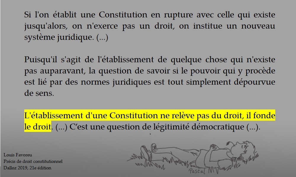 Pascal MV (@pascalmv) on Twitter photo L'institution d'un nouvel ordre juridique
Ne nous leurrons pas ; en allant aux urnes du système, nous n'aurons autre chose que la triste #Constitution de 1958, c'est-à-dire notre impuissance politique citoyenne.
<a href="/BugaultV/">BUGAULT Valérie</a> <a href="/lasouveraine6/">Souveraineté Populaire et libertés</a> <a href="/democratedirect/">Démocratie Directe</a> <a href="/Etienne_Chouard/">Étienne Chouard</a> #RIC L'institution d'un nouvel ordre juridique
Ne nous leurrons pas ; en allant aux urnes du système, nous n'aurons autre chose que la triste #Constitution de 1958, c'est-à-dire notre impuissance politique citoyenne.
<a href="/BugaultV/">BUGAULT Valérie</a> <a href="/lasouveraine6/">Souveraineté Populaire et libertés</a> <a href="/democratedirect/">Démocratie Directe</a> <a href="/Etienne_Chouard/">Étienne Chouard</a> #RIC