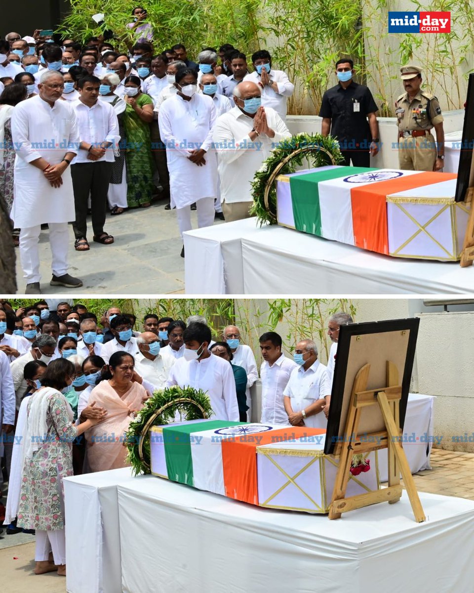 Former Gujarat Chief Minister Vijay Rupani’s last rites with full state honours will be performed in his hometown, Rajkot, on the evening of Monday.

Earlier this morning, his mortal remains were handed over to the family. Gujarat Chief Minister #BhupendraPatel and Home Minister