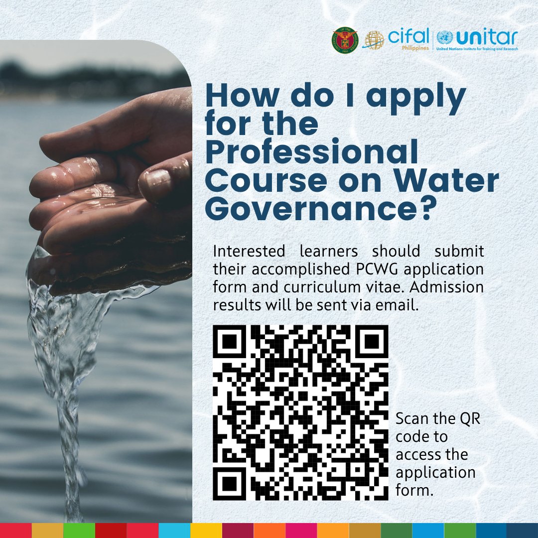 🤔Need more info about the Professional Course on Water Governance?

Download the PCWG brochure here: bit.ly/PCWGBatch2Cour…
Download the PCWG application form here: bit.ly/PCWGBatch2Appl…