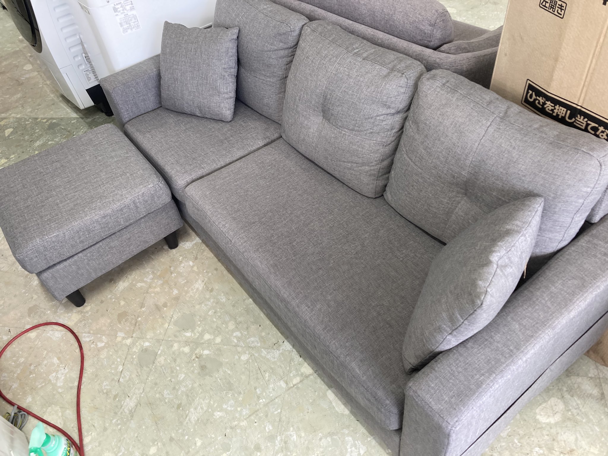 3人掛け 組み立て式ロータイプソファー 中古 リサイクル