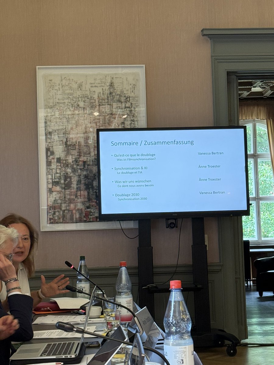 Jean-Noël Tronc (@jntronc) on Twitter photo Démarrage de la 69 ème Pleinière du Haut Conseil Culturel Franco Allemand à Berlin par une session consacrée aux métiers de la création et de l’#IA à partir d’un exemple passionnant : les auteurs/autrices de doublage. <a href="/vanessabertran/">Vanessa B</a> #AnneTroester <a href="/UPADdoublage/">UPAD Union Professionnelle des Auteurs de Doublage</a> Démarrage de la 69 ème Pleinière du Haut Conseil Culturel Franco Allemand à Berlin par une session consacrée aux métiers de la création et de l’#IA à partir d’un exemple passionnant : les auteurs/autrices de doublage. <a href="/vanessabertran/">Vanessa B</a> #AnneTroester <a href="/UPADdoublage/">UPAD Union Professionnelle des Auteurs de Doublage</a>