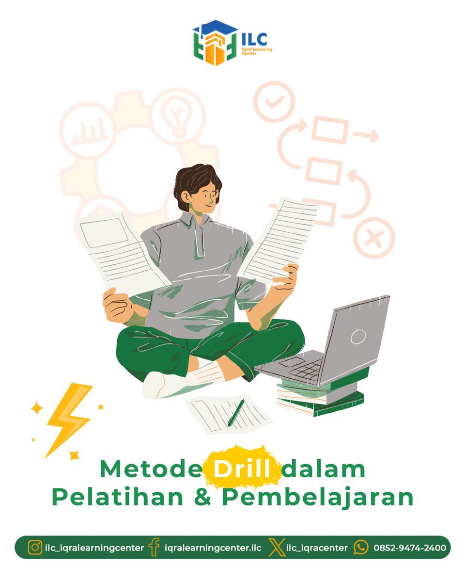 ilc_iqracenter's tweet image. Metode drill, atau metode latihan, adalah metode pembelajaran yang menekankan pada kegiatan latihan yang berulang dan kontinyu untuk meningkatkan daya ingat atau keterampilan tertentu. #drillmethod #learningmethod
