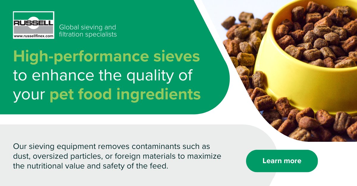 Manufacturers of pet food must ensure their ingredients are free from contaminants. Our range of separation solutions ensures a safe, high-quality final product that meets the diverse needs of all pets.

russellfinex.com/en/industries/…