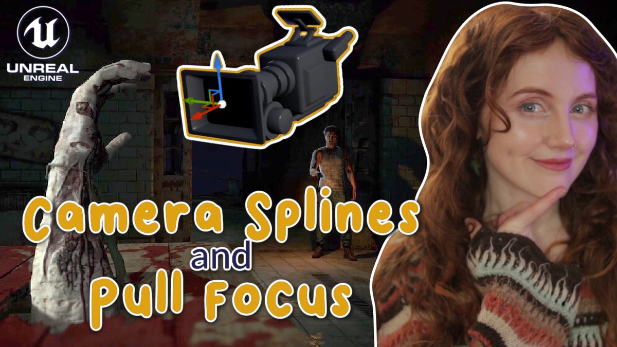 🕹Recreate Until Dawn's cameras in Unreal Engine 5 🎥 
Join me for the Premiere of my latest #gamedev tut &amp; learn how to: 
🔹Track Player Location along Spline
🔹Camera Pull Focus
🔹Animate Camera
When: TODAY 8pm BST 
Where: youtube.com/watch?v=K7TWkb… 
🔔Tap the bell to get notified