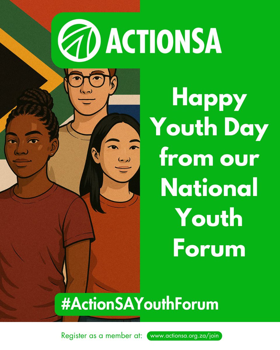 🇿🇦 Happy Youth Day, South Africa!

Today we honour the courage and sacrifice of the youth of 1976, and we celebrate the energy, ideas, and power of the youth shaping our future.

Join us as we continue to build a nation where young voices matter. 💚

#ActionSAYouthForum