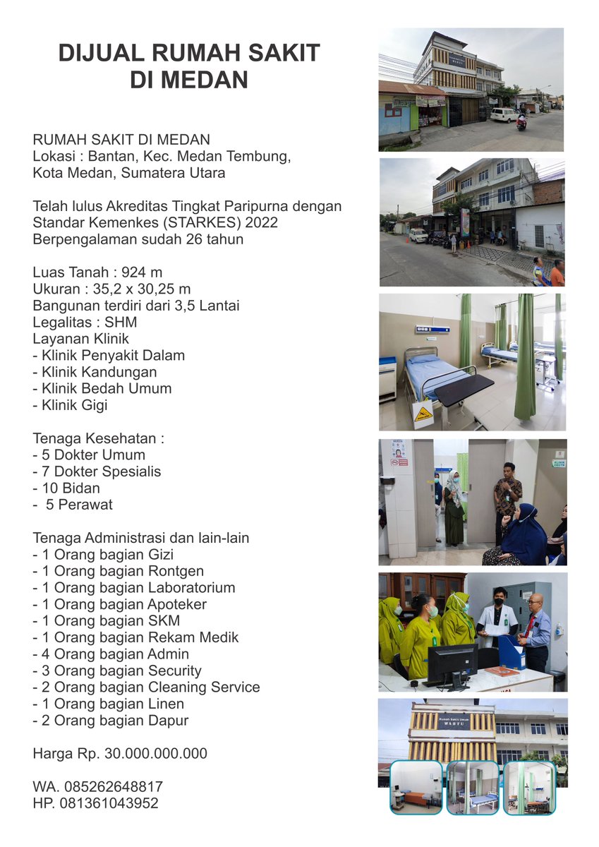Nono_Hartanto12's tweet photo. DIJUAL RUMAH SAKIT
WA. 085262648817

#property #PropertyMarket #RealEstateInvesting #jual #bisnis #indonesiaopen2025 #jakarta #Medan https://t.co/QhzbCRFSPe