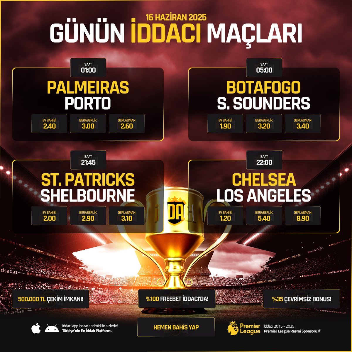 📢 Farklı Kazanmak İsteyenlerin Adresi İddacıda Yerinizi Alın❗️

🎯Bu heyecanlı maçlarda sende yerini al ve #iddacı ‘da kazanmak için hemen kaydol. Muhteşem Karşılaşma Sizlerle!⚽️🔥

📲 Şimdi Katıl: iddaci694.com