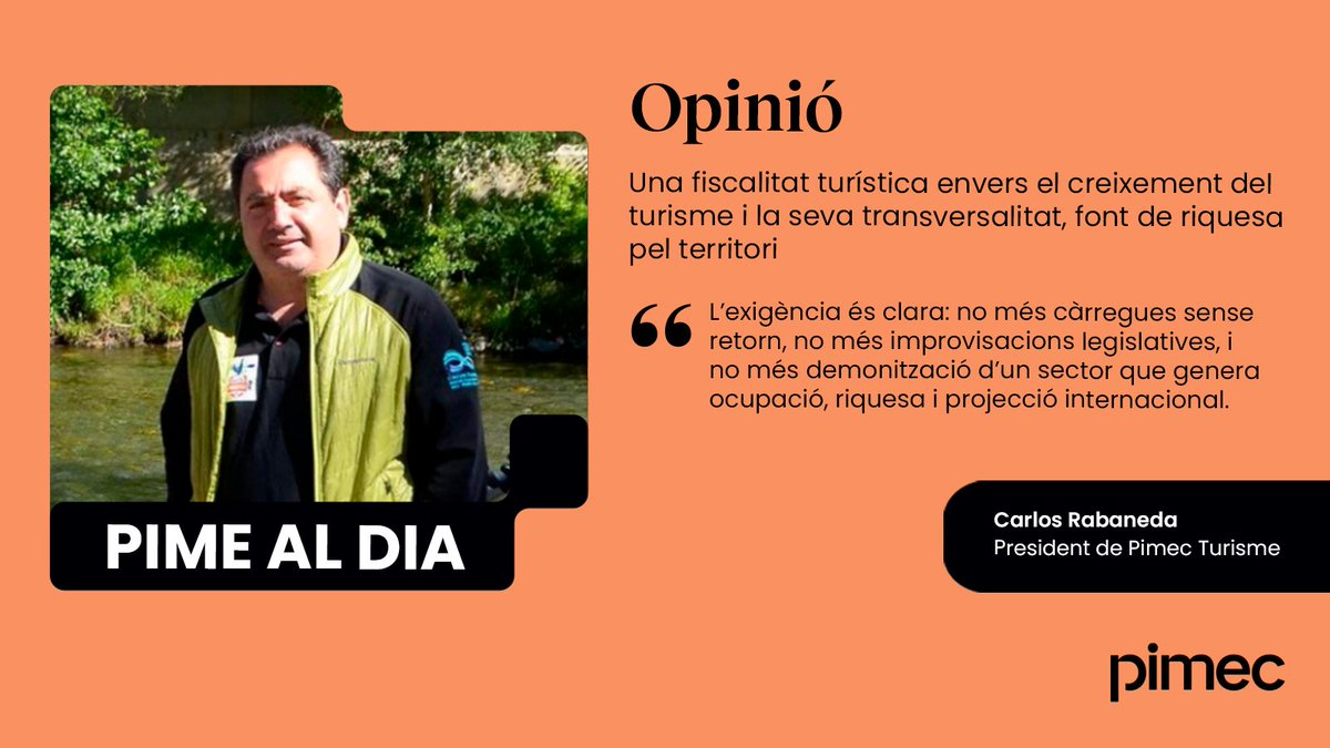 📰 Una fiscalitat turística envers el creixement del turisme i la seva transversalitat, font de riquesa pel territori.

"L’aplicació uniforme de l’increment de la taxa ignora les diferències territorials i les realitats econòmiques diverses del país".

tinyurl.com/56hb83ch