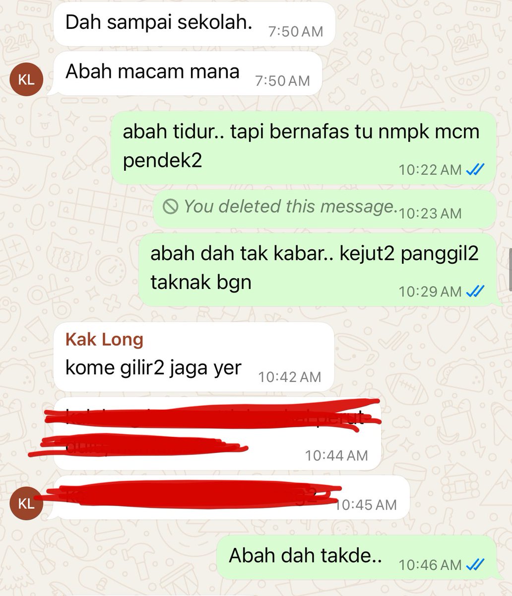 hidayahreads's tweet photo. Father’s day, but i cant help thinking about his last day. 2nd of Ramadhan, terlalu cepat hari tu berlalu

8 am - jenguk abah, tidur nyenyak mcm baby. Ambil selimut, dan selimutkan abah sbb nmpk dia sejuk berselubung tarik kain pelikat sampai leher.

8.30 - 10 am - meeting https://t.co/PKzcVOCZLU