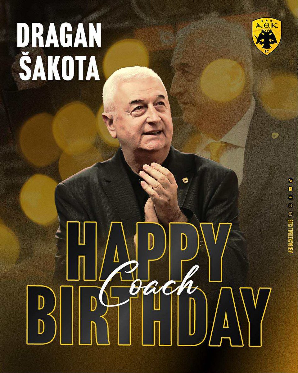 Dra-gan Ša-ko-ta, Dragan Šakota.

Xρόνια Πολλά, Κόουτς της καρδιάς μας! 💛

#aekbc #yellowwishes