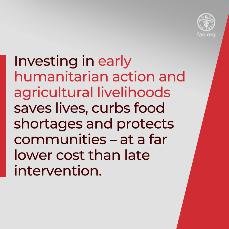 FAOemergencies's tweet photo. .@FAO-@WFP warn acute food insecurity is set to worsen in 13 #HungerHotspots, putting millions of lives at risk.

Without swift and scaled up humanitarian intervention, hunger will likely escalate, food access will dwindle, and instability is expected to spread.

#FightFoodCrises