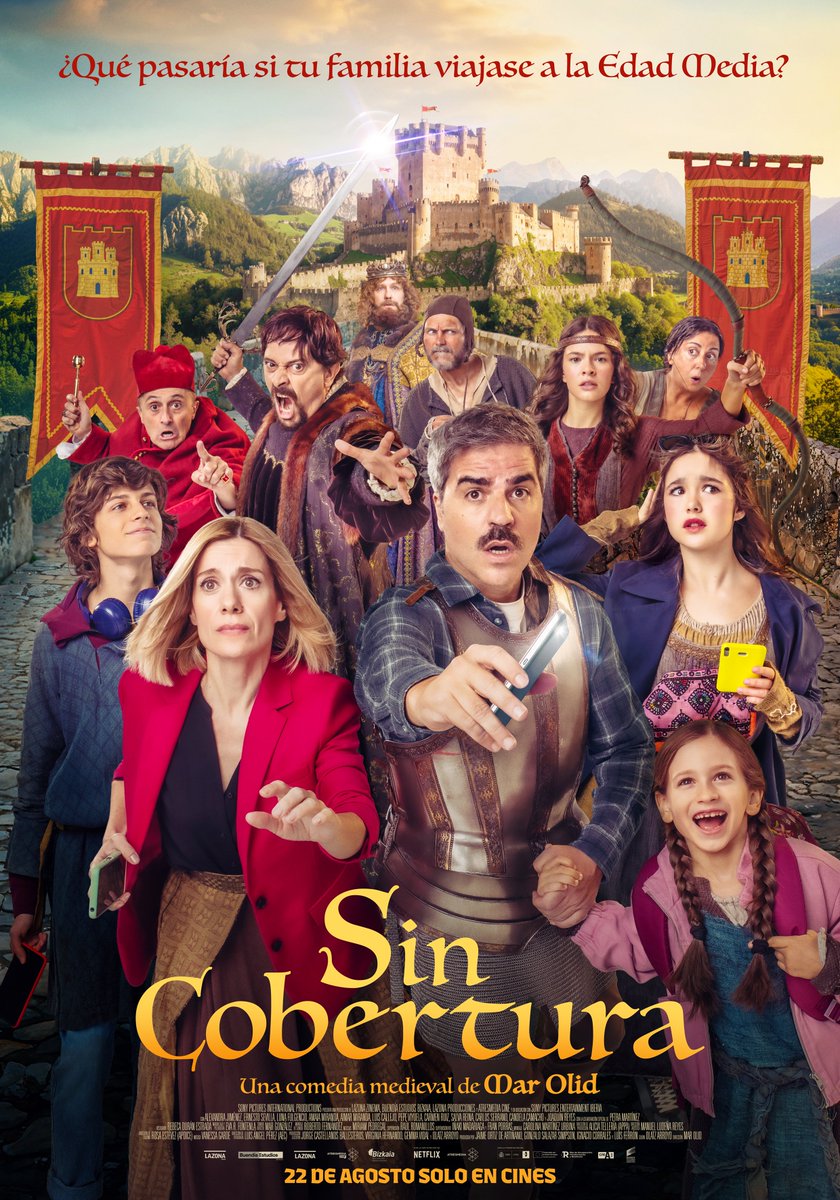 LAZONA____'s tweet image. ¿Qué pasaría si tu familia viajase a la Edad Media?
#SinCobertura, protagonizada por Ernesto Sevilla, Alexandra Jiménez, Luna Fulgencio y los hermanos Amaia y Aimar Miranda.
Exclusivamente en cines 22 de agosto.