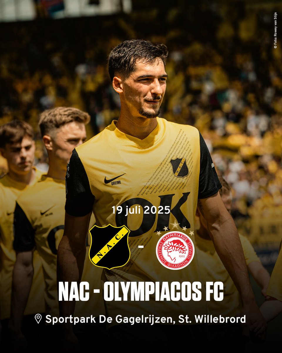 𝑺𝒂𝒗𝒆 𝒕𝒉𝒆 𝒅𝒂𝒕𝒆 📍

Op zaterdag 19 juli speelt NAC om 14.00 uur een oefenwedstrijd tegen de Griekse topclub Olympiacos FC. 🇬🇷 

ℹ️ De volledige voorbereiding: nac.nl/nieuws/voorber…

#NACpraat
