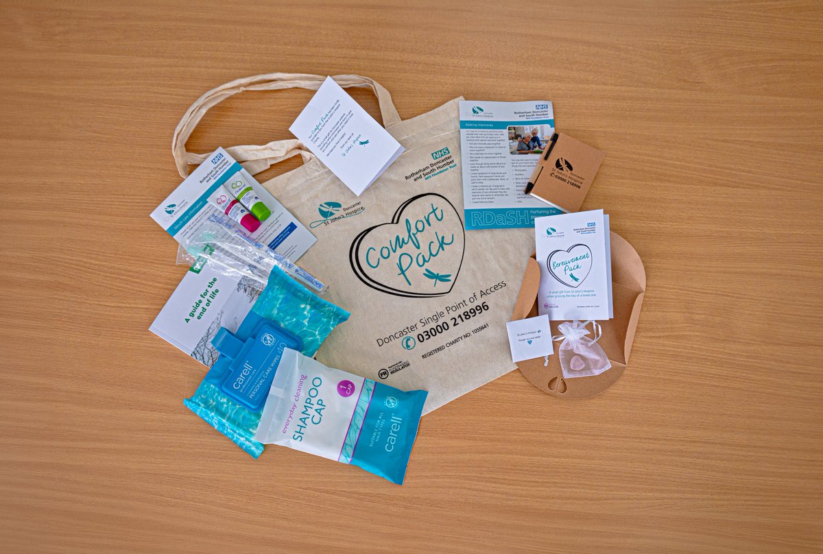 A £10 donation to our #charity will pay for one of our Comfort Packs and £5 will pay for two Bereavement Packs for #doncasterisgreat patients and families at end of life. Here's what they contain... More here: tinyurl.com/mryv7eef