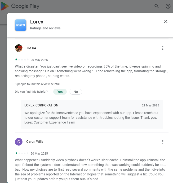 Worst Chinese Lorex camera/app products on GooglePlay-(Sucks-Lorex-Corp-Camera-Products => [1-star] Lorex-Corp belong to China)(Junk)-ALTM#{Evaluated=>Garbage} User-Sententia: {Nie Wazne- 19 M...king with no problem.}👎(In Sum=>Vicious-Chinese-LorexCorp)#255497