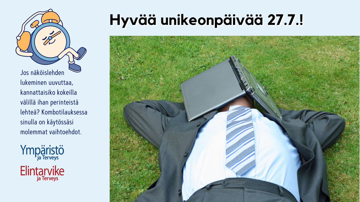 Hyvää unikeonpäivää! Nyt kesällä on toivottavasti ollut aikaa myös levolle ja jopa päiväunille.