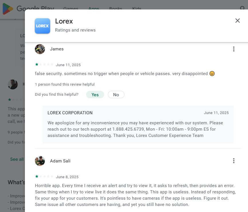 Worst Chinese Lorex Camera on GooglePlay-(Sucks-Lorex-Corp-Camera-Products => [1-star] Lorex-Corp belong to China)(Rubbish)-ALTM#{Evaluated=>Garbage} User-told: {Evan Kaiser- 8 May 2025- whate...live view won't connect}👎(After all=>LorexCorp Disgusting)#255498