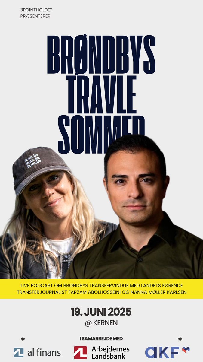 3point.dk (@3pointdk) on Twitter photo Betalende medlemmer i 3point.dks venner kan tilmelde sig dette event, som vi afholder på torsdag i Kernen i Brøndby 💛💙
Send en mail til nanna@3point.dk, hvis du skal med! Begrænset antal pladser og først til mølle. Betalende medlemmer i 3point.dks venner kan tilmelde sig dette event, som vi afholder på torsdag i Kernen i Brøndby 💛💙
Send en mail til nanna@3point.dk, hvis du skal med! Begrænset antal pladser og først til mølle.