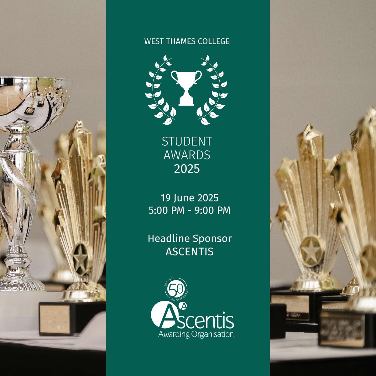 We're thrilled to announce that the West Thames College Annual Student Awards are almost here, taking place on June 18! This year, we're incredibly proud to have <a href="/AscentisAO/">Ascentis</a> as our headline sponsor.

ascentis.co.uk #StartHereGoFar