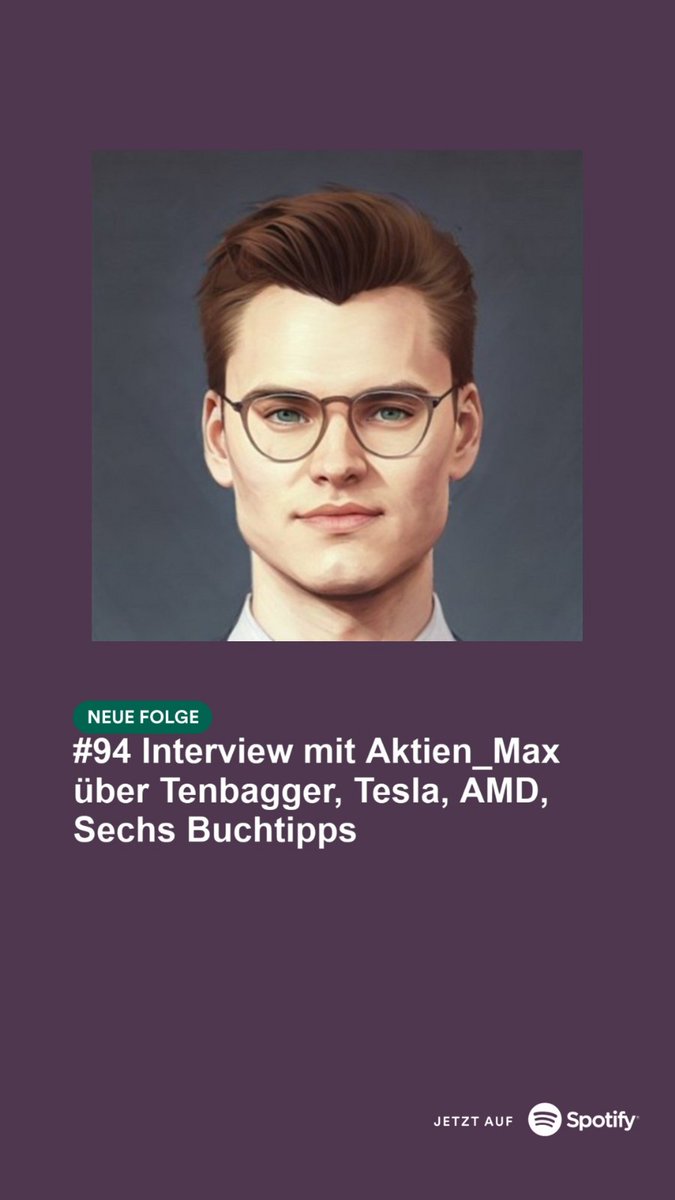 Podcast-Folge 94 "Buy High. Sell Low."
Interview mit <a href="/aktien_max/">Max Rahn</a> über Tenbagger, Tesla, AMD, Sechs Buchtipps
Podcast abonnieren damit Tesla wieder mehr Autos verkauft.

00:00:00 Wikifolio LS9NWK
00:06:30 Sechs Buchtipps 
Elon Musk: ⁠amzn.to/440I5iz⁠
Peter Thiel: