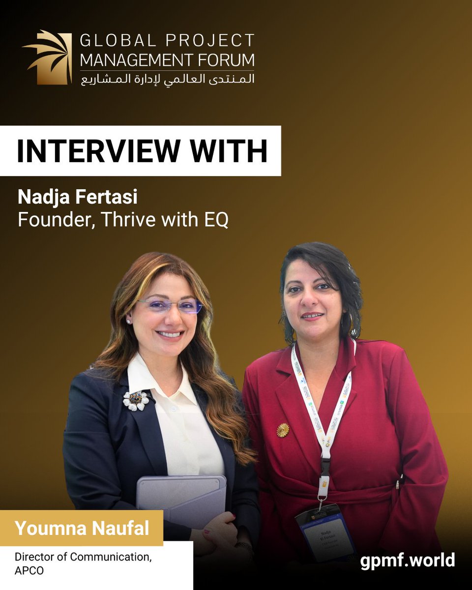 Global Project Management Forum (@gpmforum) on Twitter photo What happens when AI meets emotional intelligence?
Nadja Fertasi, Founder of Thrive with EQ, joins Youmna Naufal to explore how project leaders can thrive in an AI-driven future—without losing the human touch.
Watch the full interview: youtube.com/watch?v=F0fobU…
#GPMF2025 What happens when AI meets emotional intelligence?
Nadja Fertasi, Founder of Thrive with EQ, joins Youmna Naufal to explore how project leaders can thrive in an AI-driven future—without losing the human touch.
Watch the full interview: youtube.com/watch?v=F0fobU…
#GPMF2025