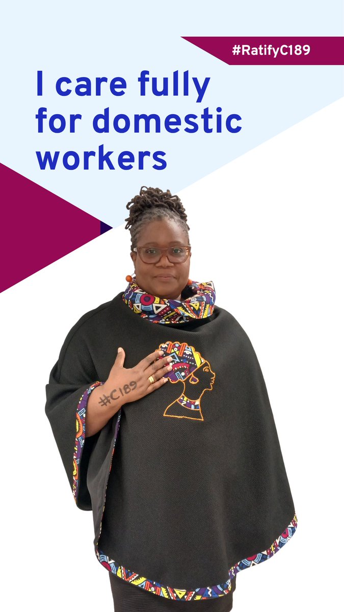 “I care fully for domestic workers by making my home a decent workplace”
I support #C189 and call to #RatifyC189 for the rights, dignity, and protections domestic workers deserve.
I challenge <a href="/chikusemfuko/">Chiku Mariam Semfuko</a> to participate"