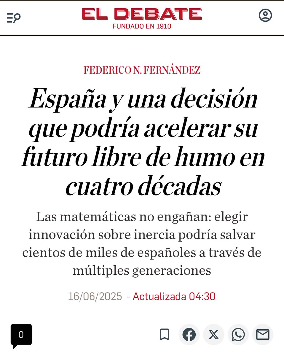 Julio Ruades (@elmonovapeador) on Twitter photo ¡Qué pedazo de artículo en El Debate sobre un futuro sin humo en España! 🚭
Enhorabuena Federico Fernández de <a href="/LatAmInnovacion/">Somos Innovación</a>, que lo clava con datos y una visión súper clara, mostrando cómo seguir el ejemplo de Suecia podría tenernos libres de tabaco en unas pocas décadas. ¡Qué pedazo de artículo en El Debate sobre un futuro sin humo en España! 🚭
Enhorabuena Federico Fernández de <a href="/LatAmInnovacion/">Somos Innovación</a>, que lo clava con datos y una visión súper clara, mostrando cómo seguir el ejemplo de Suecia podría tenernos libres de tabaco en unas pocas décadas.