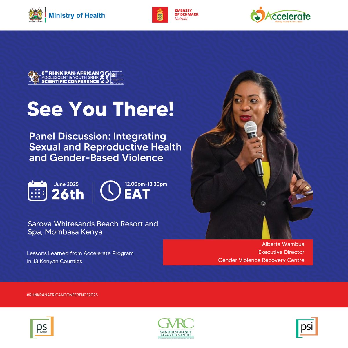 Meet the Moderator: Alberta Wambua
With over 18 years on the frontlines of gender-based violence (GBV) prevention and response, Alberta Wambua is a powerhouse in Kenya’s fight against GBV. From coordinating nine hospital-based recovery centers to shaping national policy, Alberta