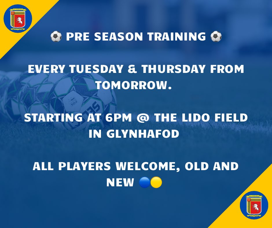 ⚽️ PRE SEASON TRAINING ⚽️

#UpTheCwm 🔵🟡