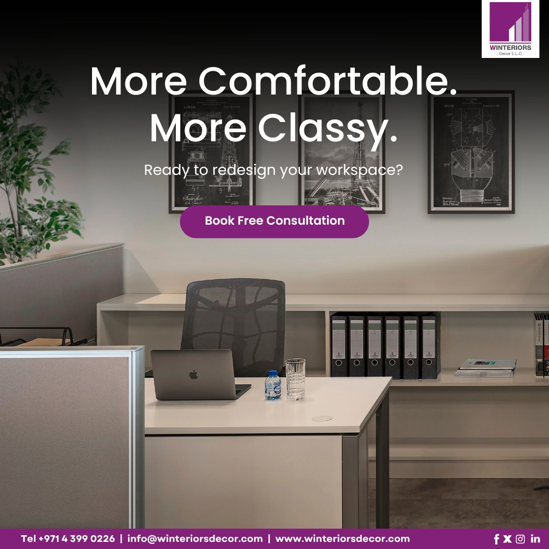 Winterior_Decor's tweet photo. More comfortable. More classy.

Winteriors Decor helps you redesign your workspace with elegant, functional interiors.

📞 Book your free consultation today!
🌐 https://t.co/etfTSQqVIJ

.

.

#OfficeDesign #InteriorsUAE #WorkspaceVibes #FitOutExperts #UAE #Dubai #Abudhabi https://t.co/P3UlalGdUt