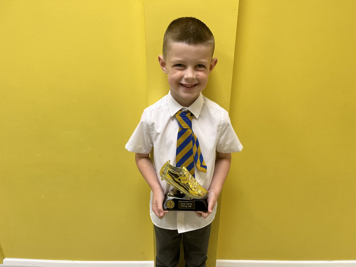 Well done to this fab P2 boy who won this lovely trophy at his football. ⚽️