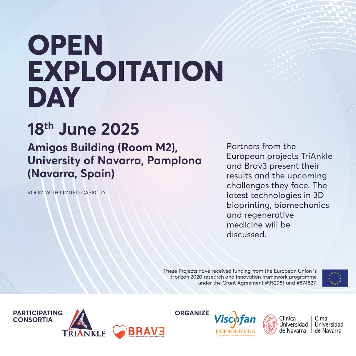 TriankleProject's tweet image. TriAnkle
@TriankleProject
We’re excited to announce the Open Exploitation Day, co-organized by the TriAnkle and BravE EU projects, taking place at the Amigos Building of Universidad de Navarra, next Wednesday 18 June at 9 AM! We’d love to see you there!