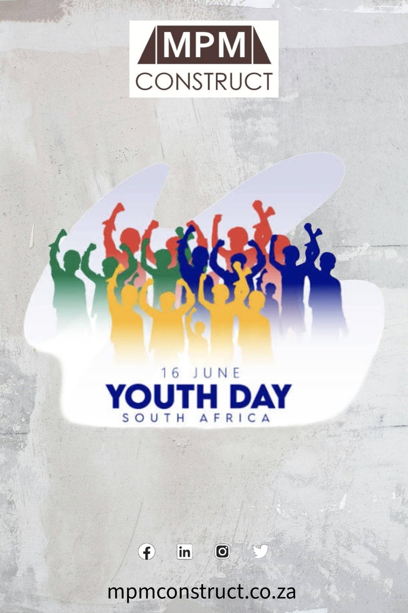 MpmConstruct's tweet photo. Happy Youth Day from MPM Construct!

To the vibrant, innovative, and determined youth of South Africa: Happy Youth Day! Your energy and vision are the building blocks of our future. At MPM Construct, we believe in empowering the next generation... https://t.co/HPBBvmKTgZ