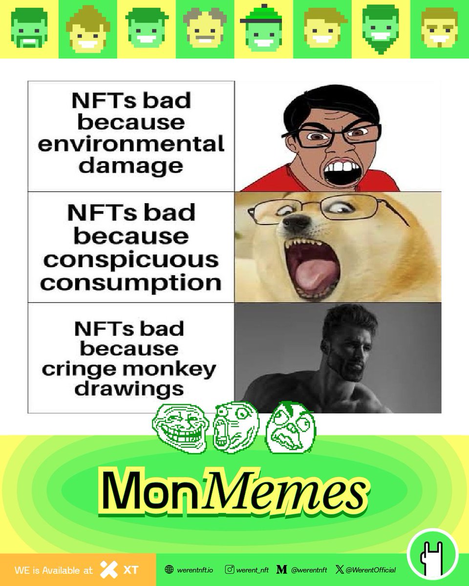 #WeRent #WeRentNFT #RentToEarn #RentingNFTisEasy #NFTCommunity
#NFTCollector #WeRentMeme #MonMemes