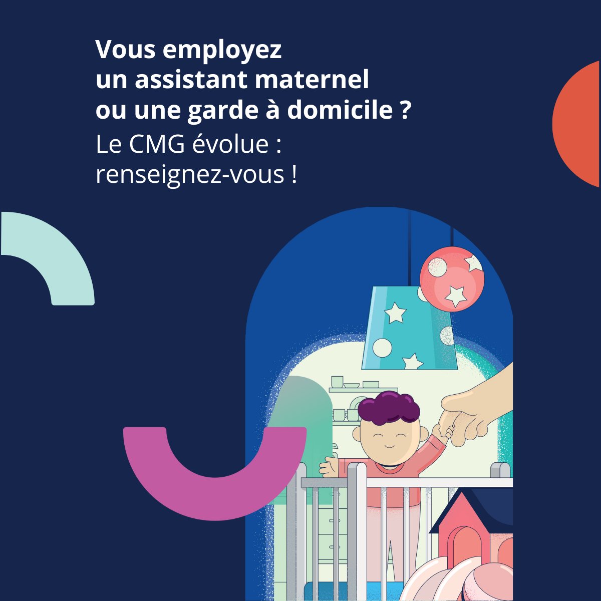 📢 À partir de septembre 2025, le Complément libre choix du mode de garde (#CMG) évolue.
Parents employant un assistant maternel, une garde à domicile : changement en vue.
🎯 Objectifs :
– Réduire l’écart avec la crèche
– Mieux soutenir les familles modestes, monoparentales ou en