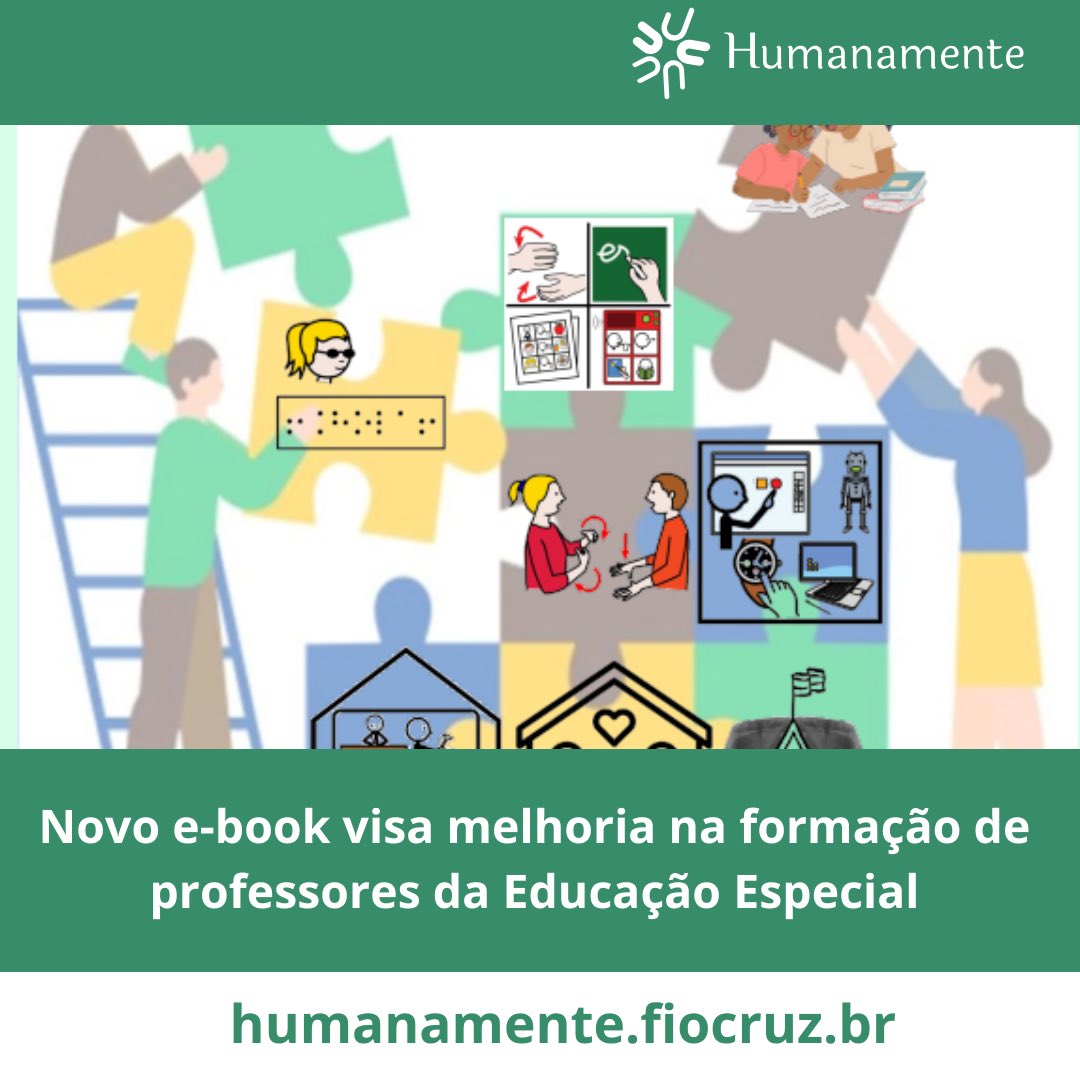 NOVO E-BOOK VISA MELHORIA NA FORMAÇÃO DE PROFESSORES DA EDUCAÇÃO ESPECIAL 

Leia a matéria completa em humanamente.fiocruz.br/agora/novo-e-b…
Apoio CNPq 

#divulgaçãocientífica #humanidades #cnpq #cnpq_oficial #mcti #ebook #melhorias #formaçãodeprofessores #educaçãoespecial