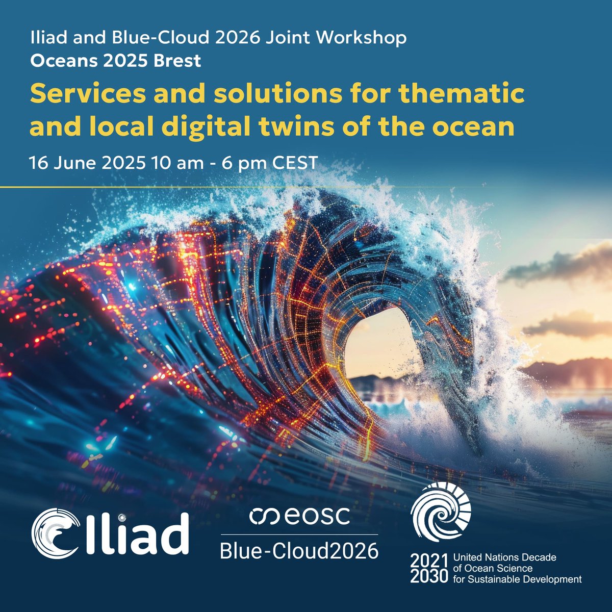Happening now!

🌊 Iliad and Blue-Cloud 2026 workshop

#CLIMAREST's involvement: 

📄 The poster presentation "Developing regional digital twins for marine restoration in the CLIMAREST project"
🎤 Speaking in Demo Session 1: Towards a Marine thematic EOSC in support of EDITO
