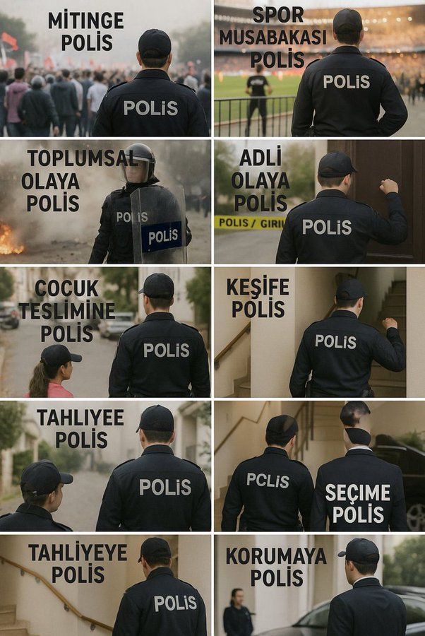 Aşağıda bulunan görsele sığmayan onlarca görevi yapan #PolisindeAilesiVar