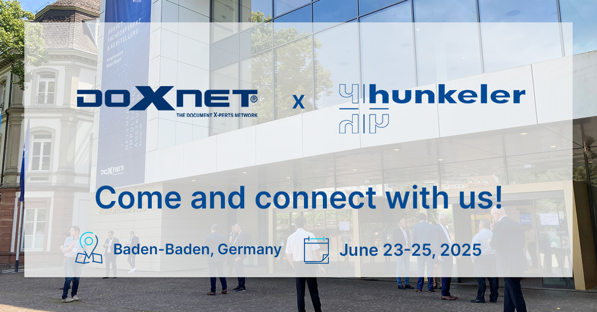 hunkelerag's tweet image. Hunkeler at the 27th DOXNET Baden-Baden🖇️

Meet us at our stand on the ground floor. We are looking forward to engaging discussions with customers, partners and industry experts.

🔗 Discover where else you can meet us this year: hunkeler.ch/en/events/

#DOXNET #hunkeler