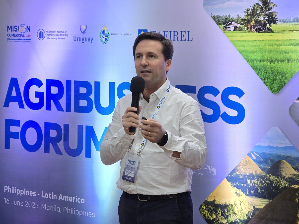 verdemediauy's tweet photo. 🇺🇾 En el Foro de Agronegocios en Manila, disertaron por Uruguay:

🔹 Juan Bonilla – @TafirelUruguay 
🔹 Juan Pedro Uriarte – @BarracaErro 
🔹 Diego Mora – @Almacen_Rural
🔹 Agustín Platero – #Arrozal33

#Agronegocios #Uruguay #Tafirel #BarracaErro #Manila #Filipinas https://t.co/PbLAx6nhWG