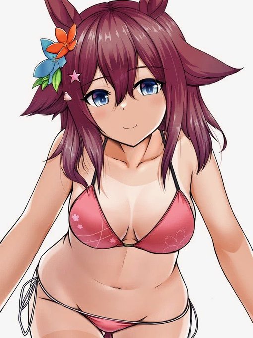 ねぇ!ねぇ!一緒に泳ぎましょ!
水着姿のサクラチヨノオー
#ウマ娘 
#サクラチヨノオー 
#軽い気持ちで描いたら反響があった絵 
