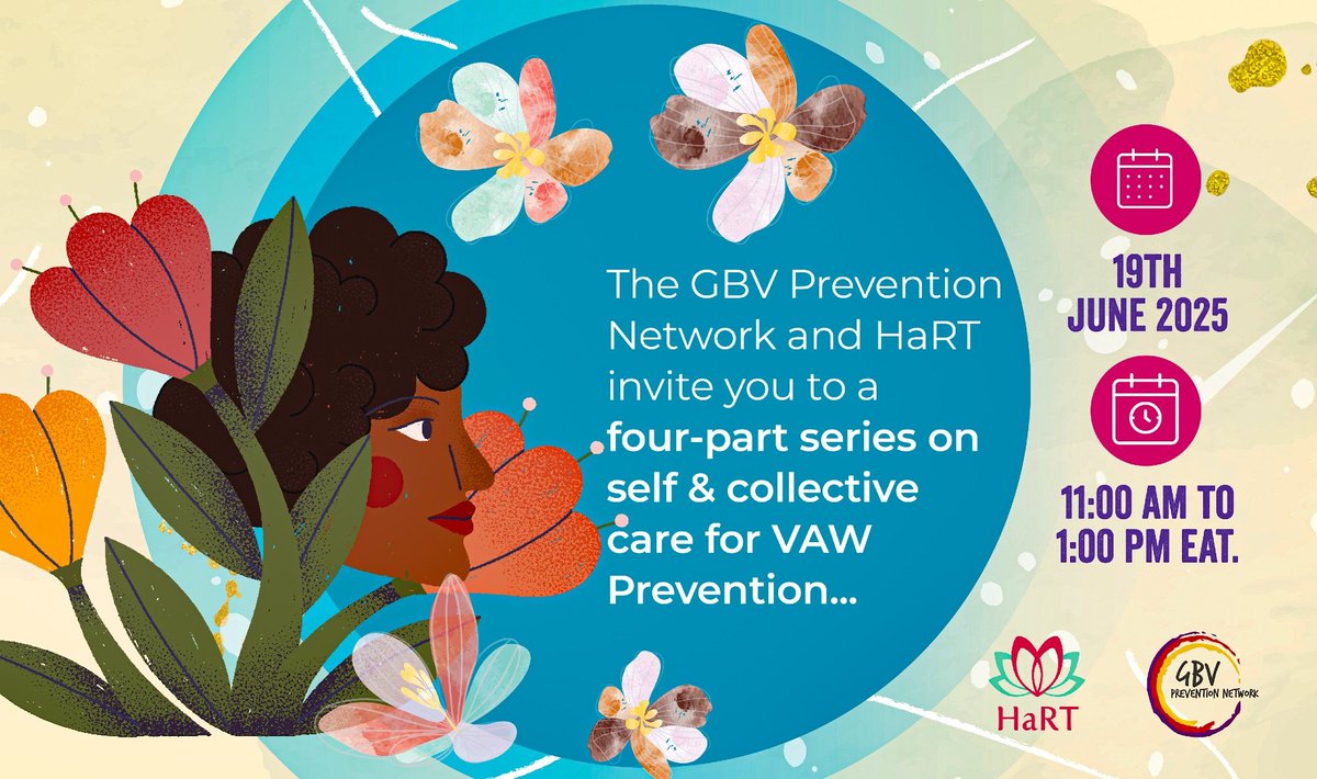 Please join our exciting 4-part series to practice self &amp; collective care. Join us to pause, breathe and move together ... and reflect on why these care practices are critical for our feminist movements to prevent violence! 
Register here
us02web.zoom.us/meeting/regist…