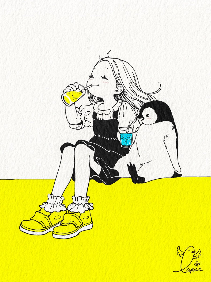 .

　　　　　　水分補給しましょう✨

.
#イラスト
