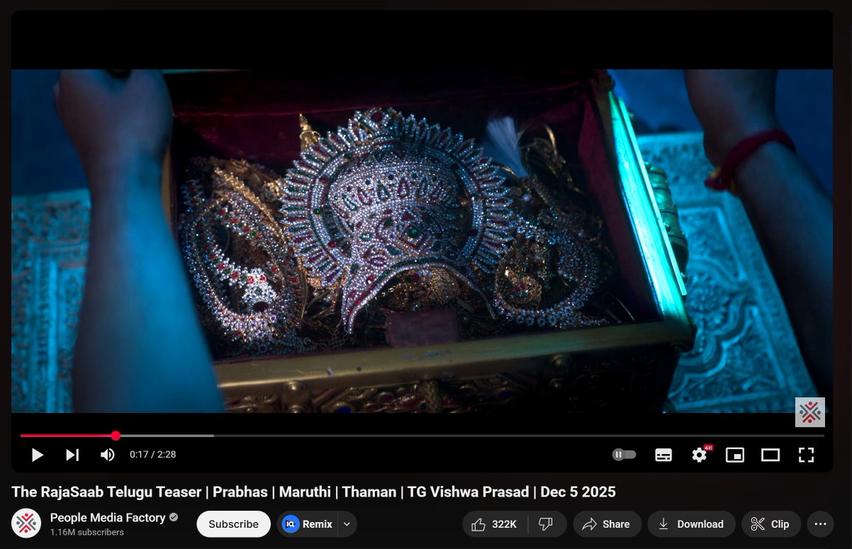 322 K Likes 😲😲
Rebals Mass 🫰

#TheRajaSaabTeaser #TheRajaSaab