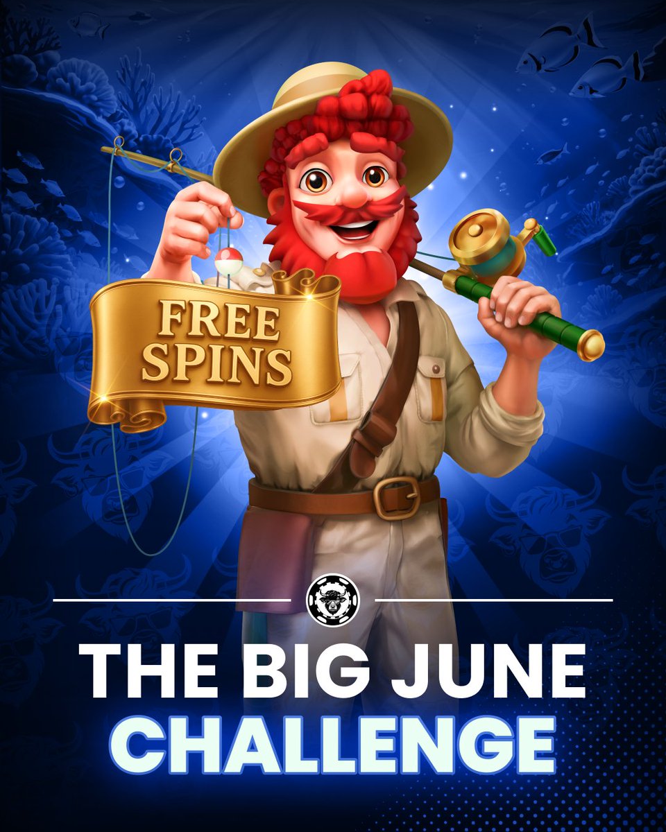 Time for the Big June Challenge! 🎯

Bet big, win Free Spins &amp; prove you’ve got the stamina to spin for 3 days straight. 

One challenge per day, 600 spins total.

Spins are for Trout’s Treasure – Pearl Pier, our exclusive deep-sea drop. 🐟