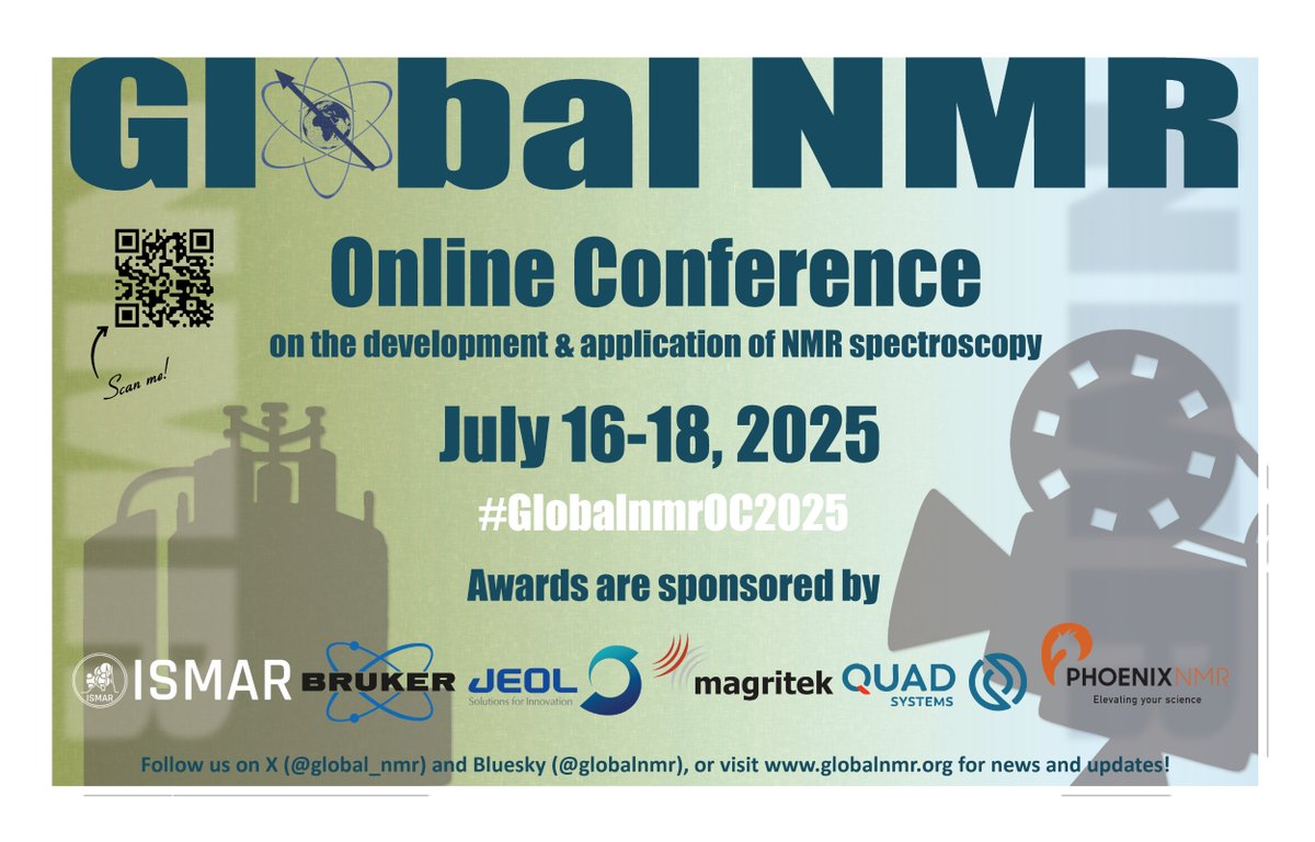 Bruker (@bruker) on Twitter photo Discover the development & application of magnetic resonance at the 4th Global NMR Online Conference 2025 on July 16-18!
For the magnetic resonance enthusiasts, share your science in a 2-minute video—creative formats welcome!
Visit goto.bruker.com/4kJaHEs
#GlobalNMROC2025 #NMR Discover the development & application of magnetic resonance at the 4th Global NMR Online Conference 2025 on July 16-18!
For the magnetic resonance enthusiasts, share your science in a 2-minute video—creative formats welcome!
Visit goto.bruker.com/4kJaHEs
#GlobalNMROC2025 #NMR